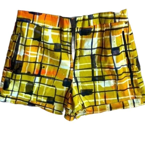 Designer Shorts Colorblock Beachwear Yellow Black Orange M - Picture 1 of 7